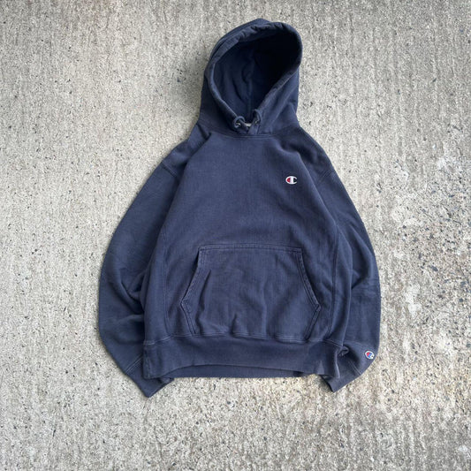 Vintage Y2K Navy Champion Reverse Weave Heavyweight Hoodie (L)